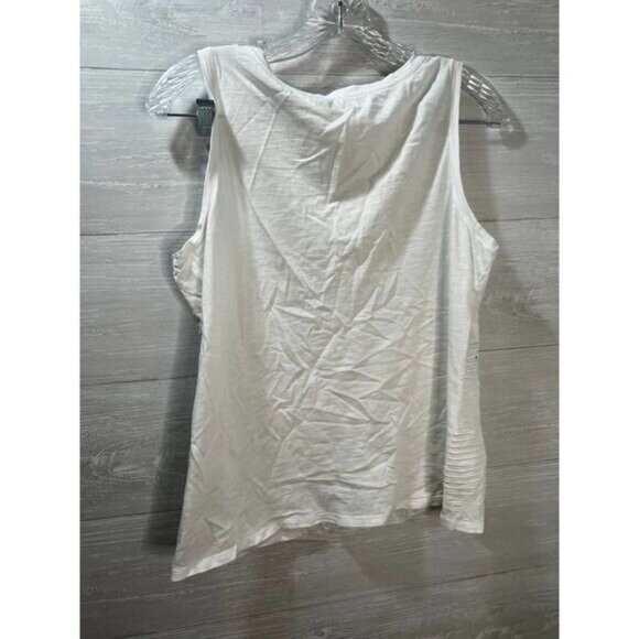 Coldwater‎ Creek White Tank Blouse Embroidered Sequined Medium NWT - Picture 2 of 5